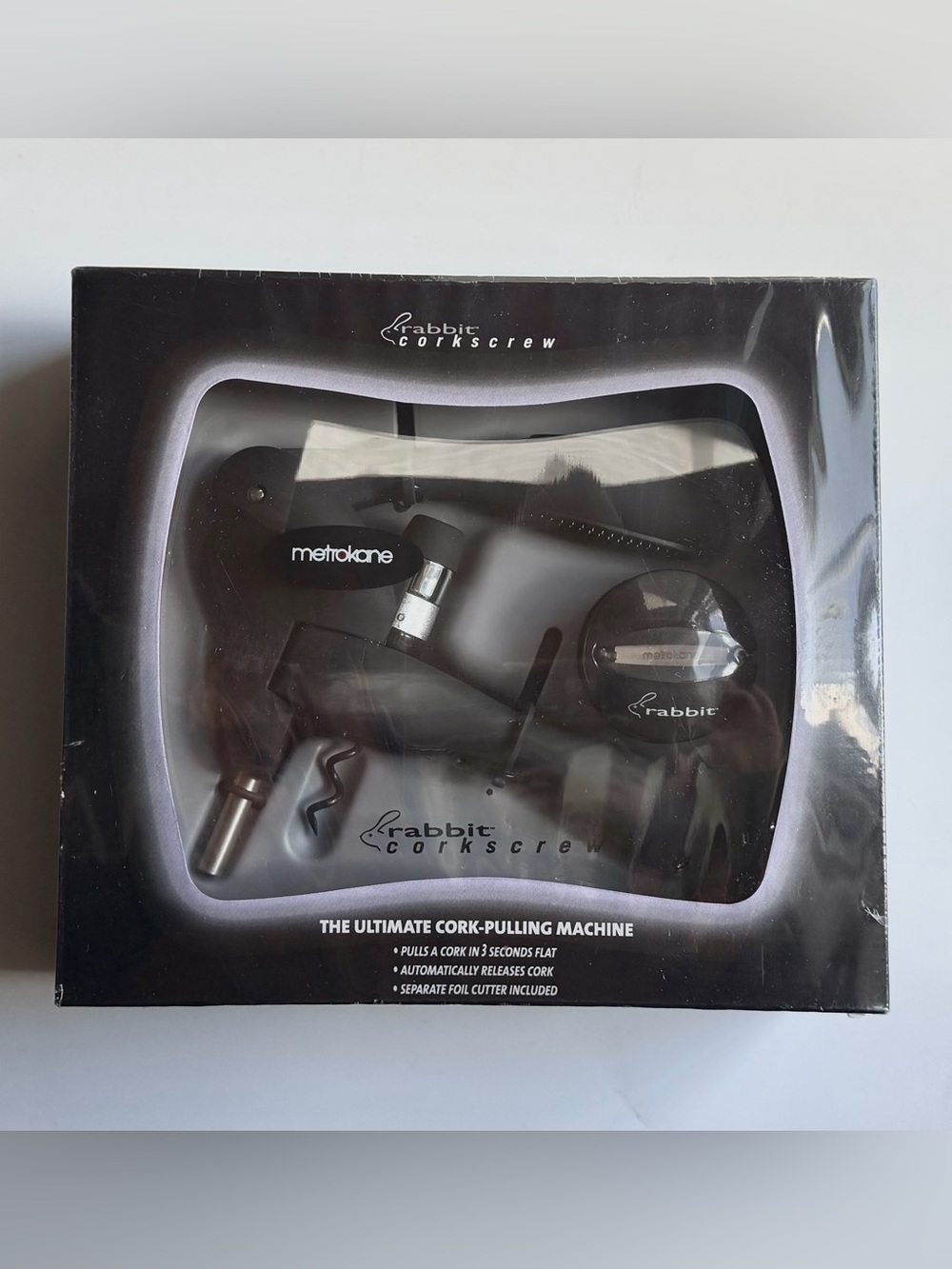NEW Metrokane Original Rabbit Corkscrew Wine Bottle Opener w/ Foil Cutter Sealed